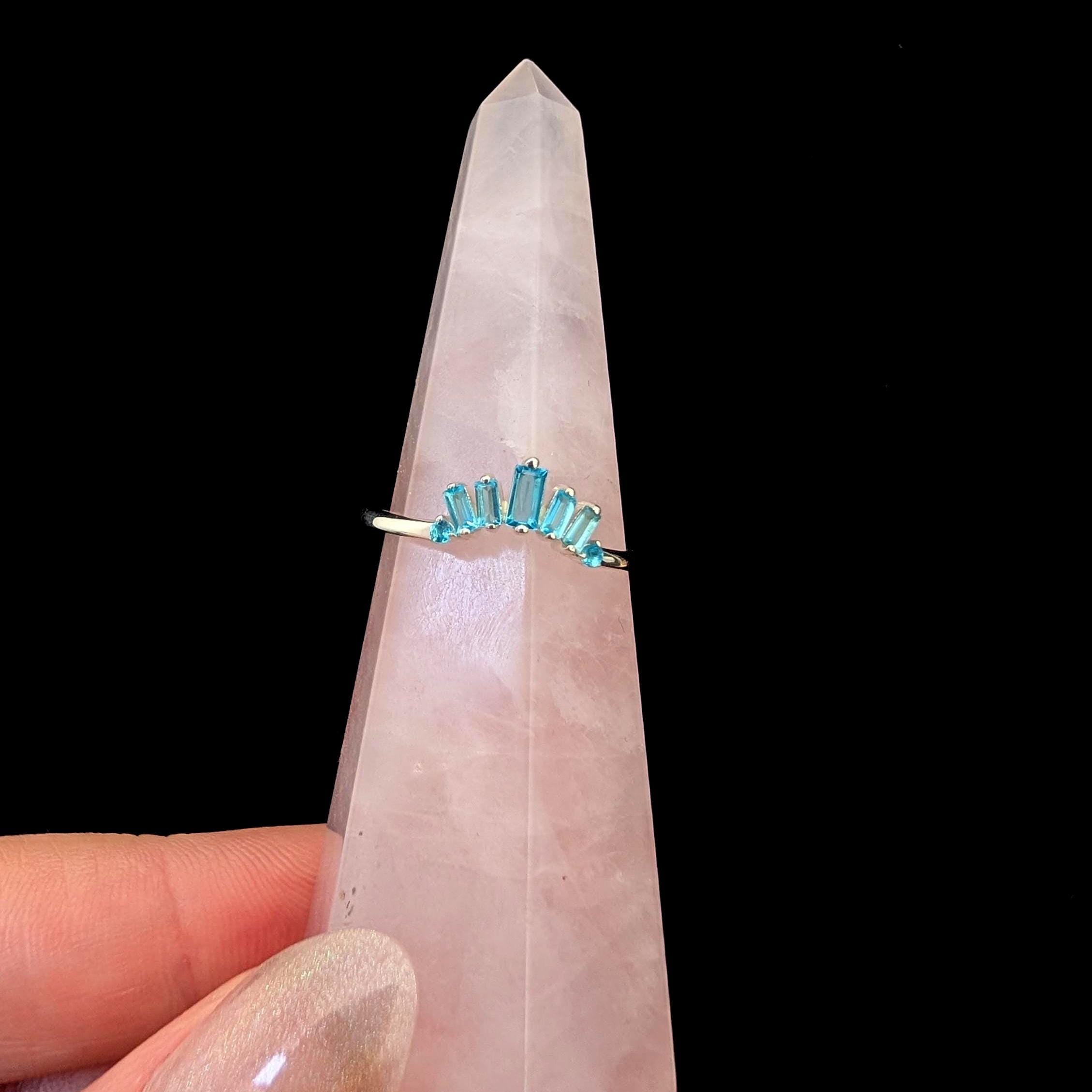 Blue Topaz stacking enhancer ring | 925 Sterling Silver