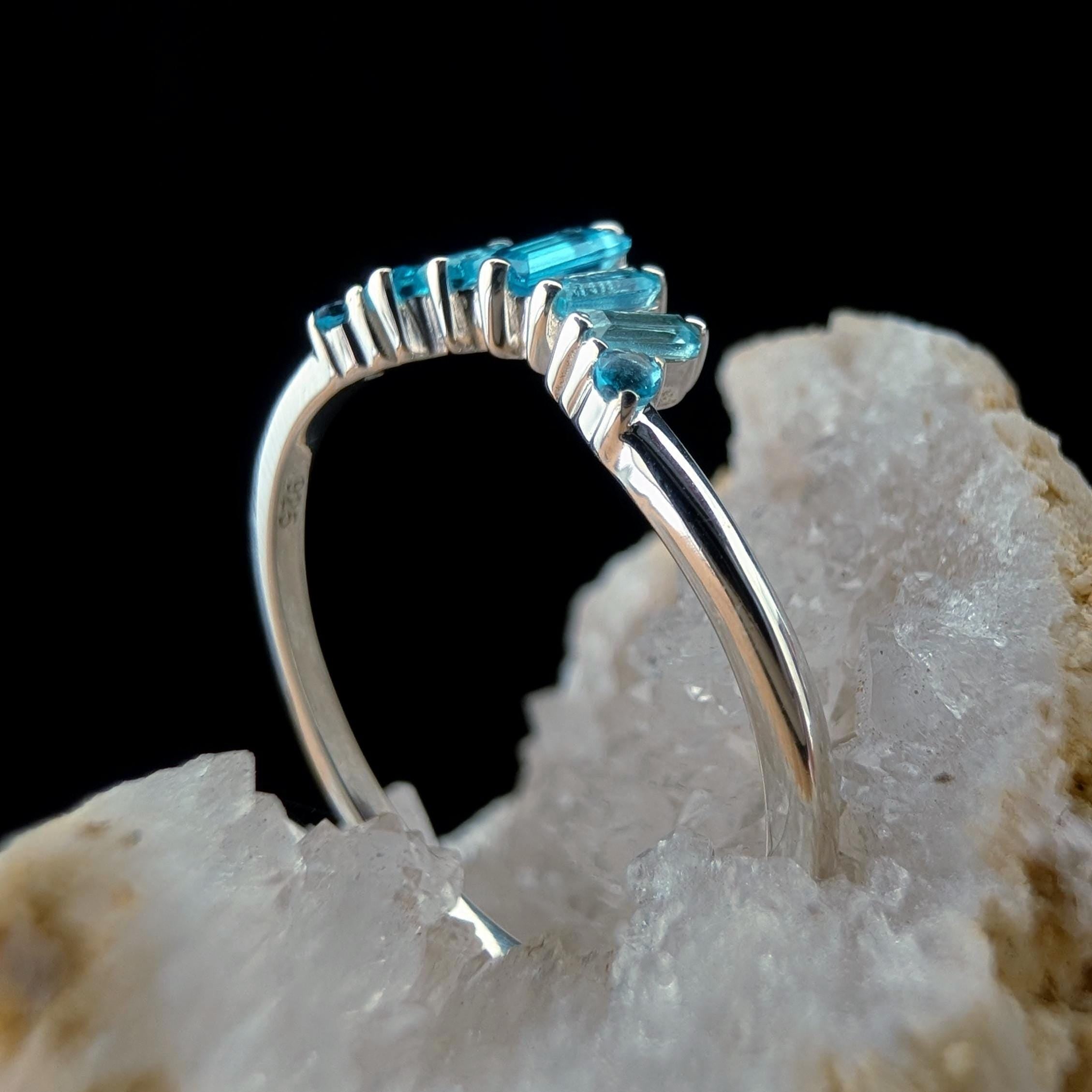Blue Topaz stacking enhancer ring | 925 Sterling Silver
