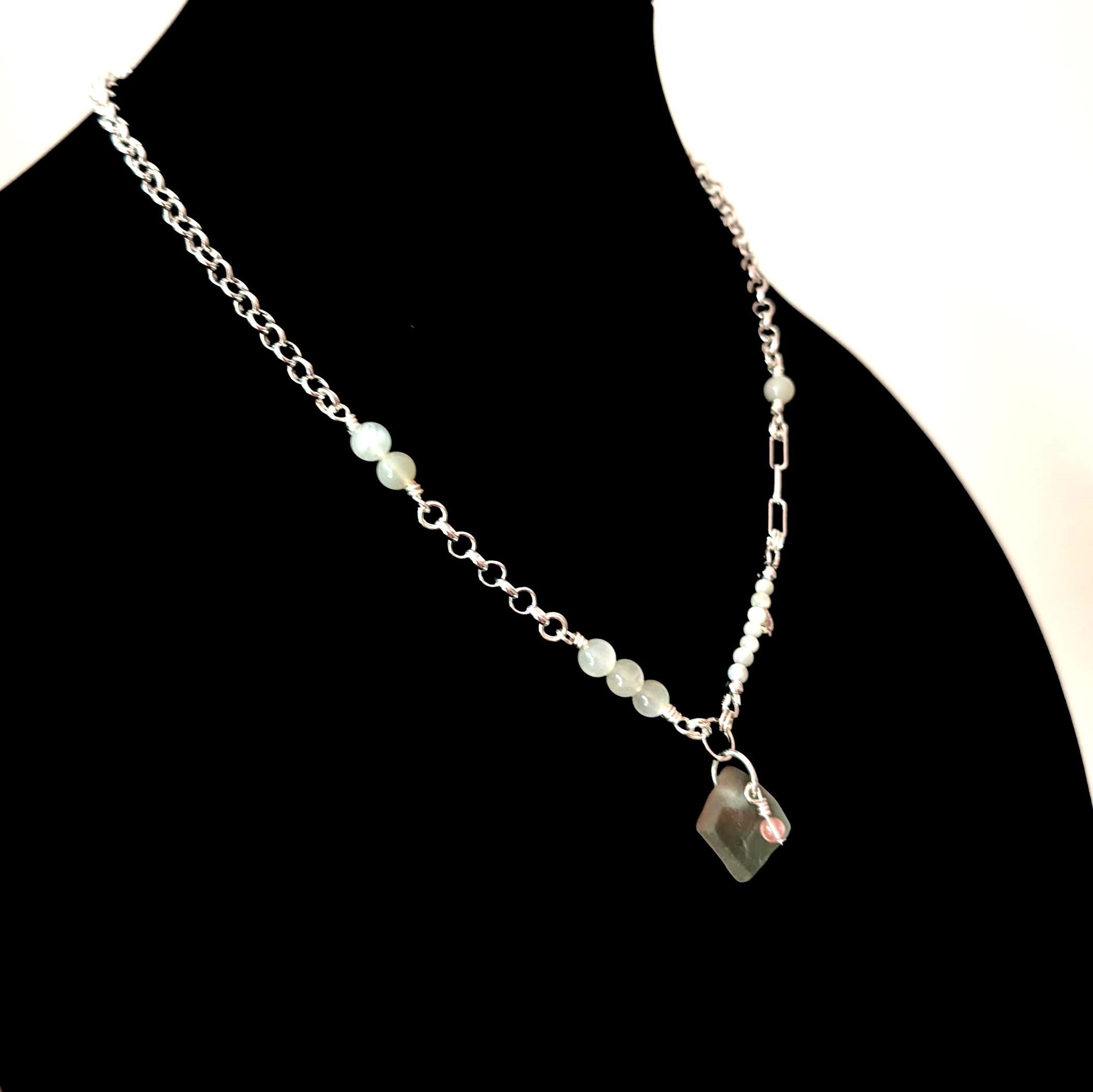 Aphrodite necklace with sea glass and shells