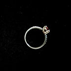 Large natural garnet and white topaz ring | 925 Sterling Silver