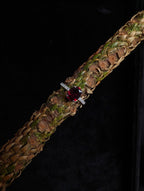 Large natural garnet and white topaz ring | 925 Sterling Silver