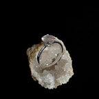 Large natural pink quartz and white topaz ring | 925 sterling silver