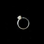 Large natural rainbow moonstone & white topaz ring | 925 Sterling Silver