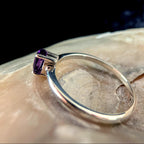 Minimalist natural amethyst ring | 925 Sterling Silver