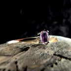 Minimalist natural amethyst ring | 925 Sterling Silver