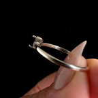 Minimalist natural amethyst ring | 925 Sterling Silver