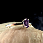 Minimalist natural amethyst ring | 925 Sterling Silver