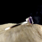 Minimalist natural amethyst ring | 925 Sterling Silver