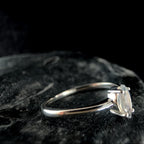 Natural rainbow moonstone minimalist ring | 925 sterling silver