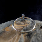 Natural rainbow moonstone minimalist ring | 925 sterling silver