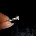 Natural rainbow moonstone minimalist ring | 925 sterling silver