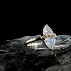 Marquise rainbow moonstone ring | 925 Sterling Silver