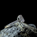 Large natural pink quartz and white topaz ring | 925 sterling silver
