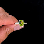 August birthstone peridot ring | 925 Sterling Silver