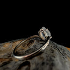 Pear cut rainbow moonstone ring | 925 Sterling Silver
