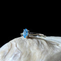 Minimalist natural blue topaz ring | 925 Sterling Silver