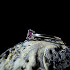 Minimalist rhodolite garnet ring | 925 Sterling Silver