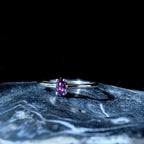 Minimalist rhodolite garnet ring | 925 Sterling Silver