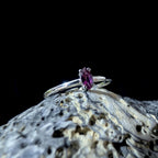 Minimalist rhodolite garnet ring | 925 Sterling Silver