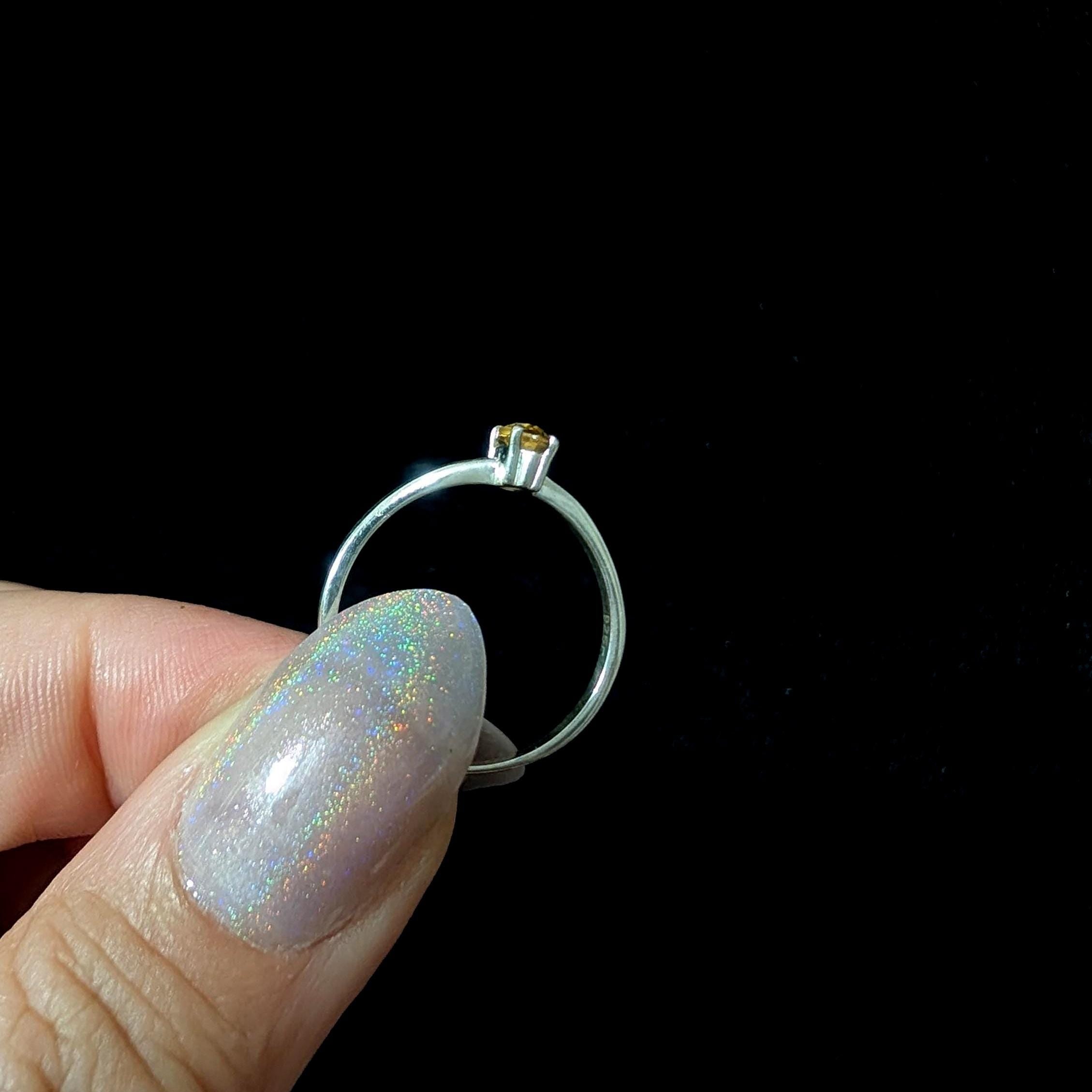 Minimalist natural citrine ring | 925 Sterling Silver