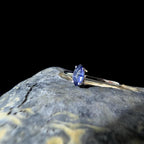 Minimalist natural tanzanite ring | 925 Sterling Silver