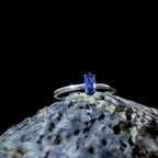 Minimalist natural tanzanite ring | 925 Sterling Silver