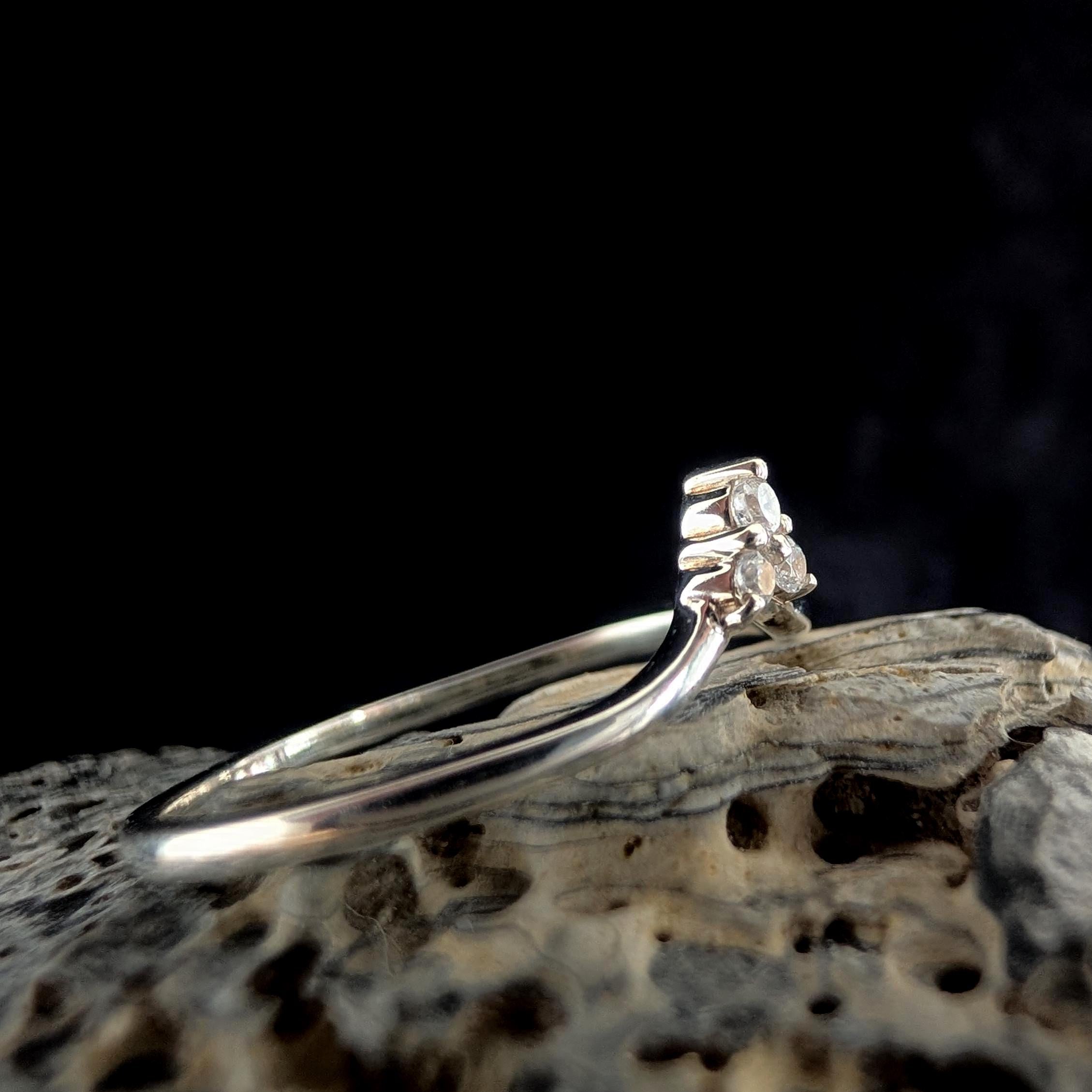 White topaz stacking enhancer ring | 925 Sterling Silver