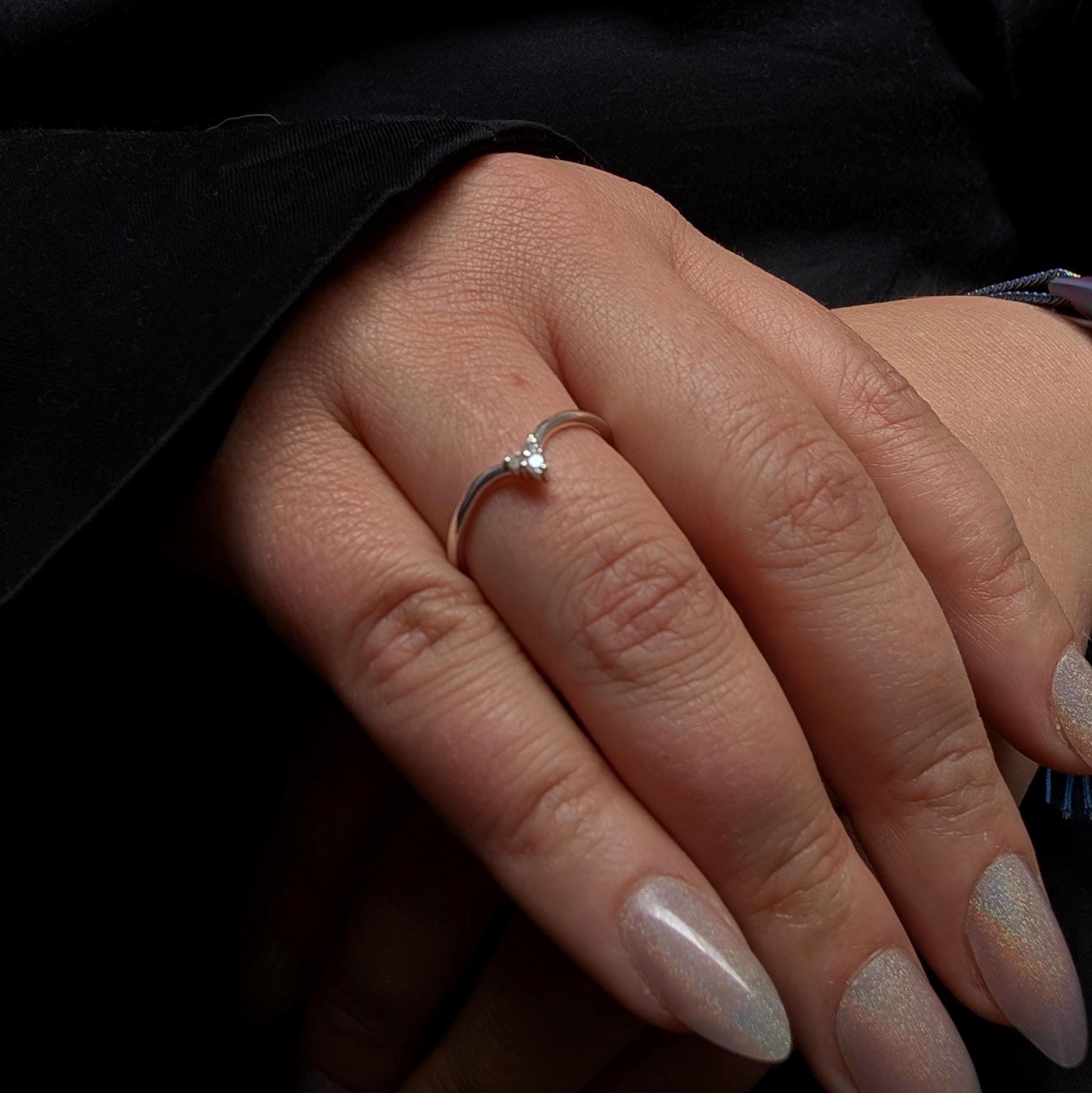 White topaz stacking enhancer ring | 925 Sterling Silver