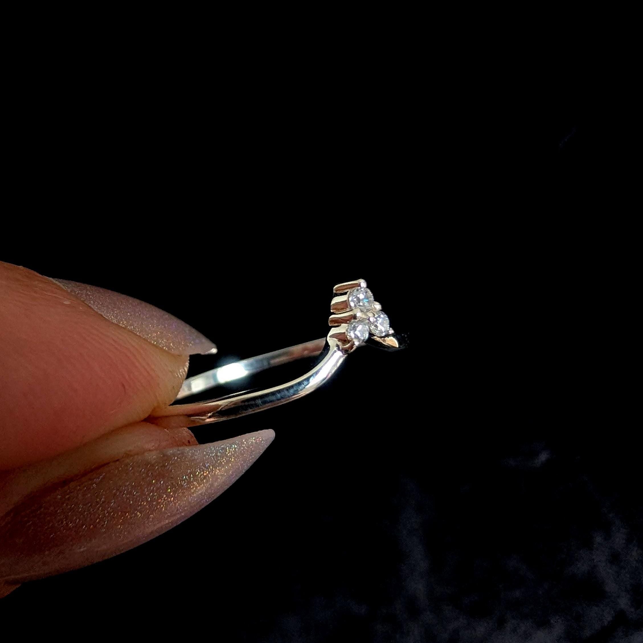 White topaz stacking enhancer ring | 925 Sterling Silver
