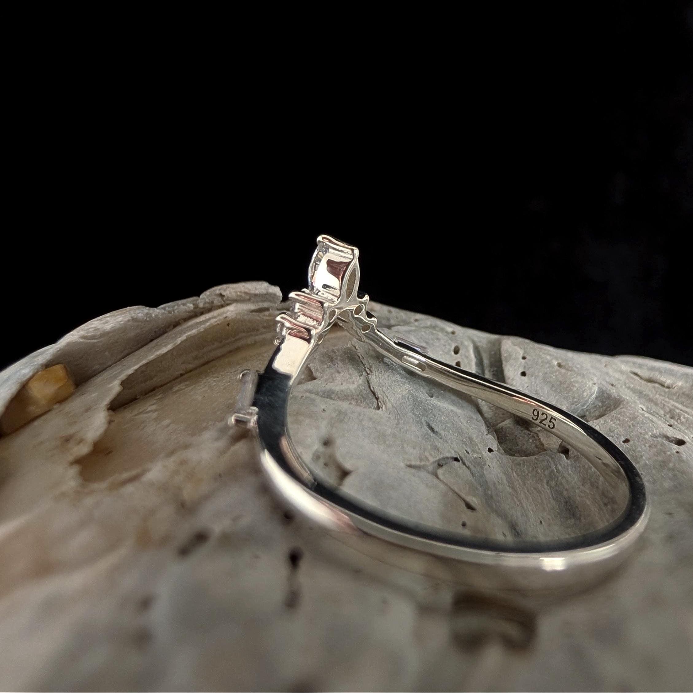 White topaz stacking enhancer ring | 925 Sterling Silver