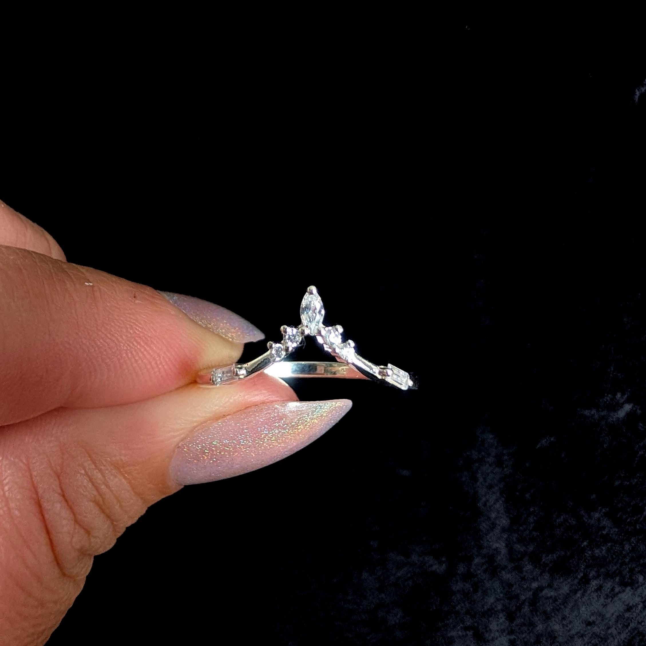 White topaz stacking enhancer ring | 925 Sterling Silver