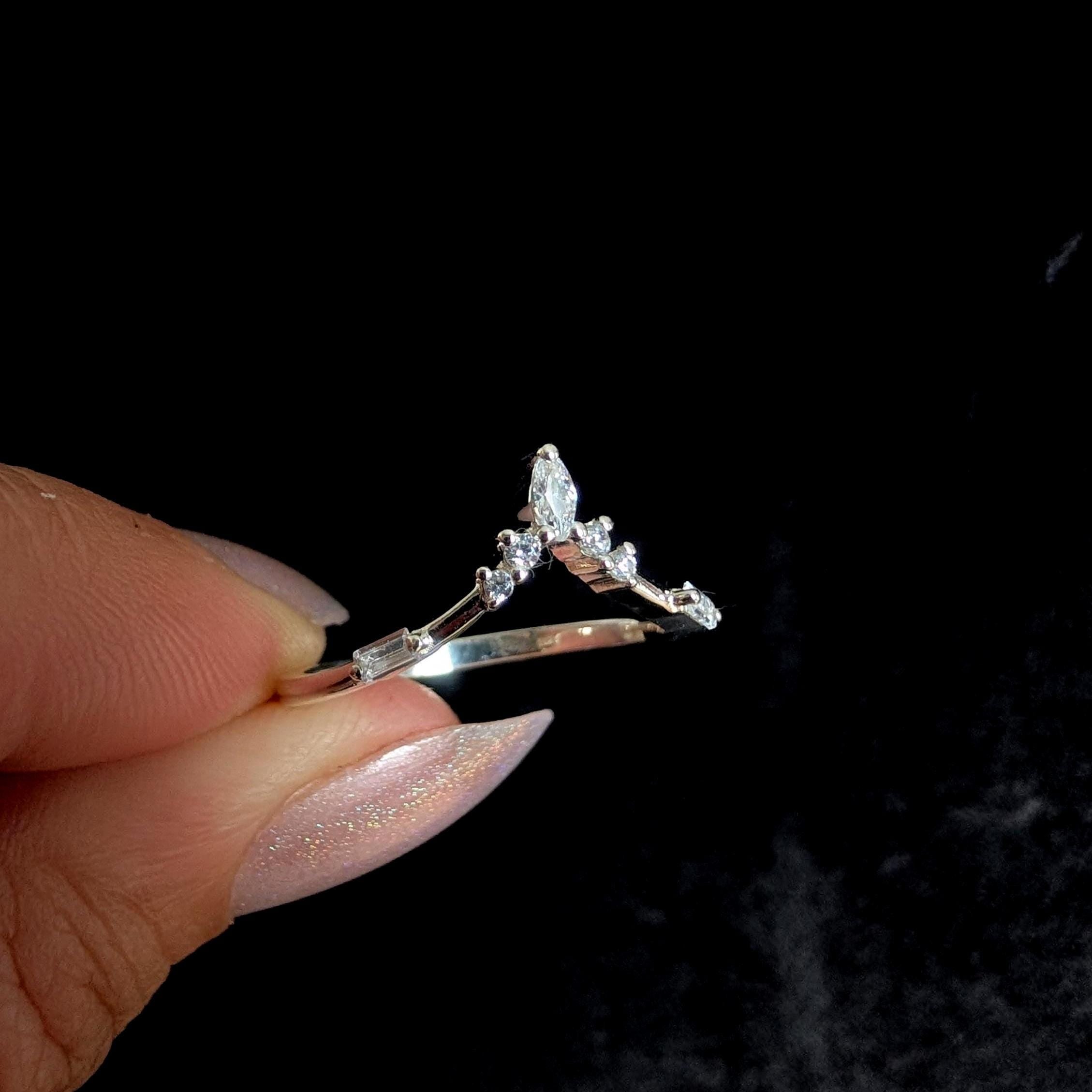 White topaz stacking enhancer ring | 925 Sterling Silver