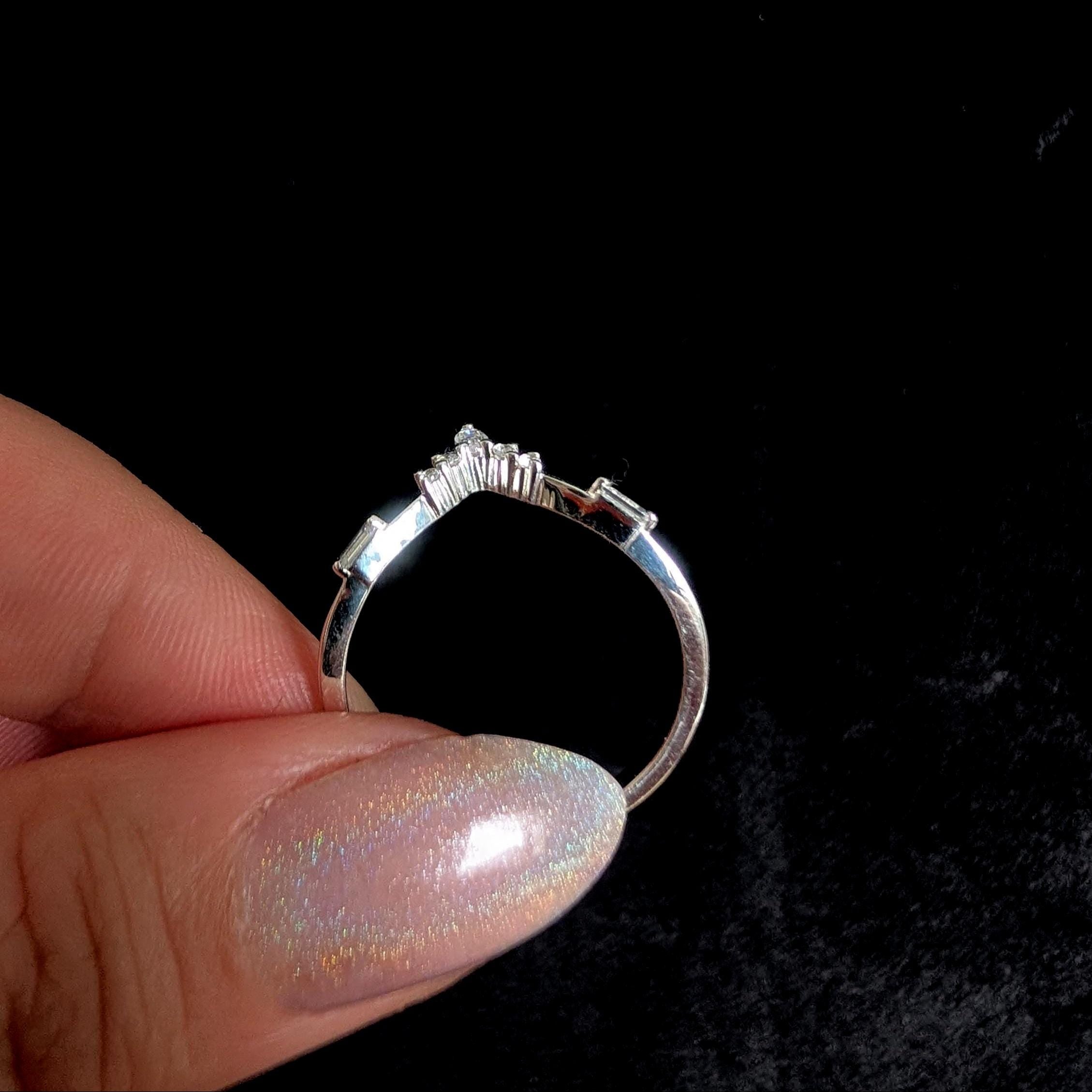 White topaz stacking enhancer ring | 925 Sterling Silver