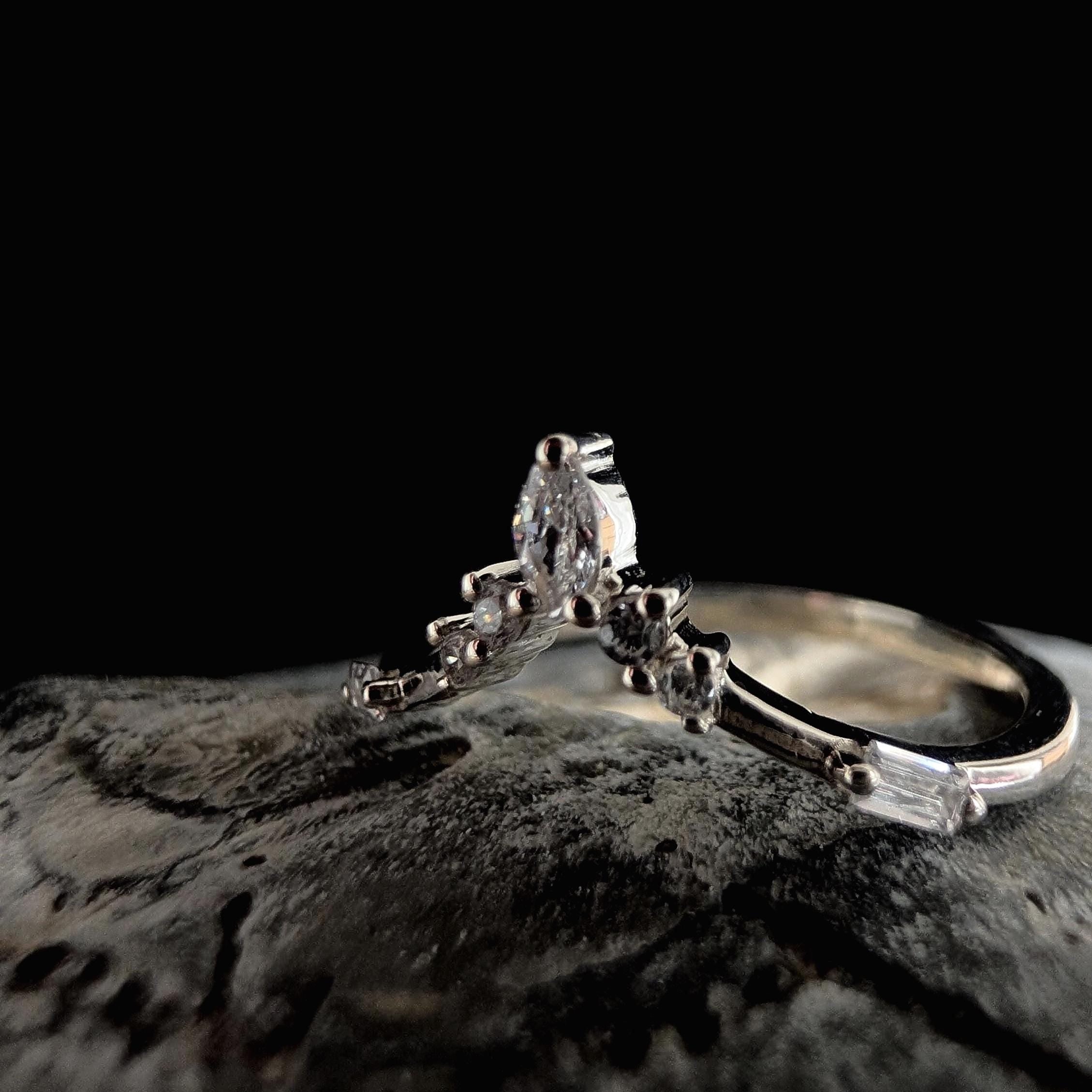 White topaz stacking enhancer ring | 925 Sterling Silver