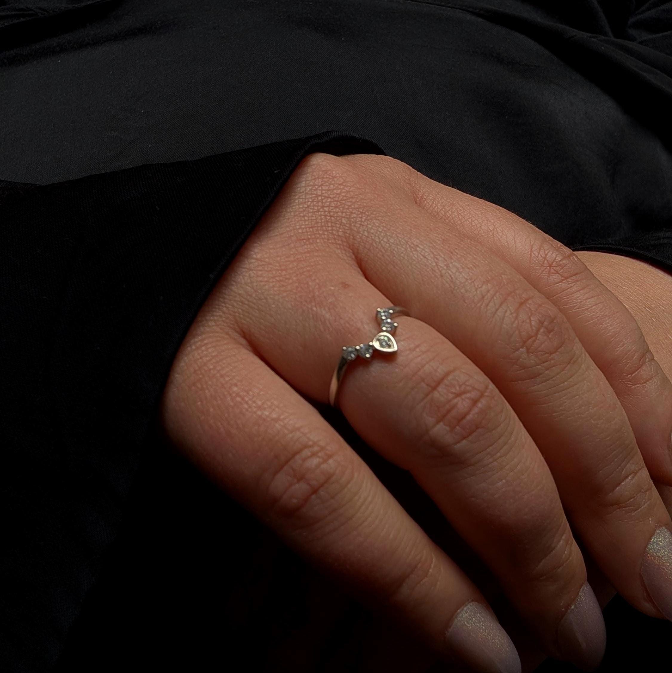White topaz stacking enhancer ring | 925 Sterling Silver