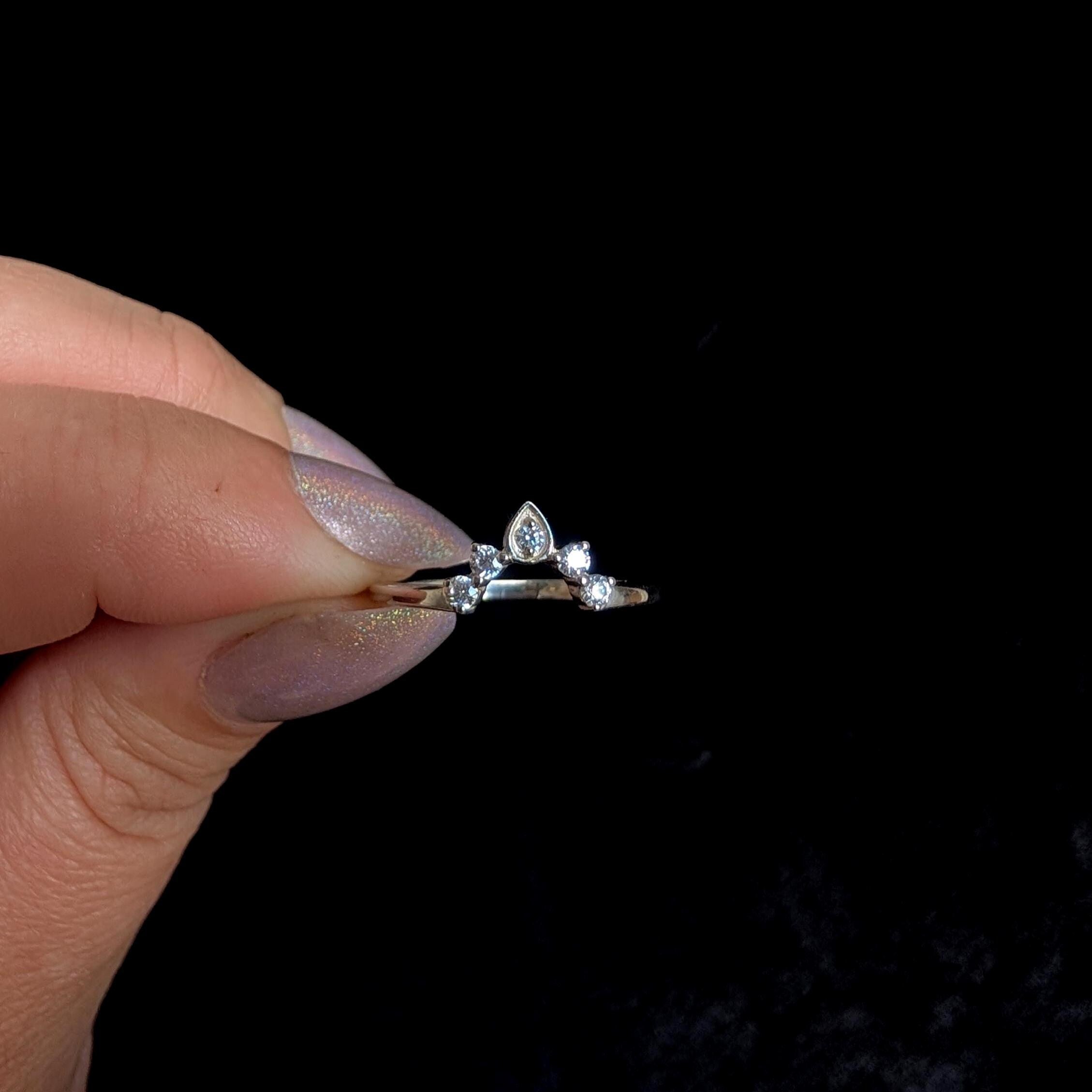White topaz stacking enhancer ring | 925 Sterling Silver