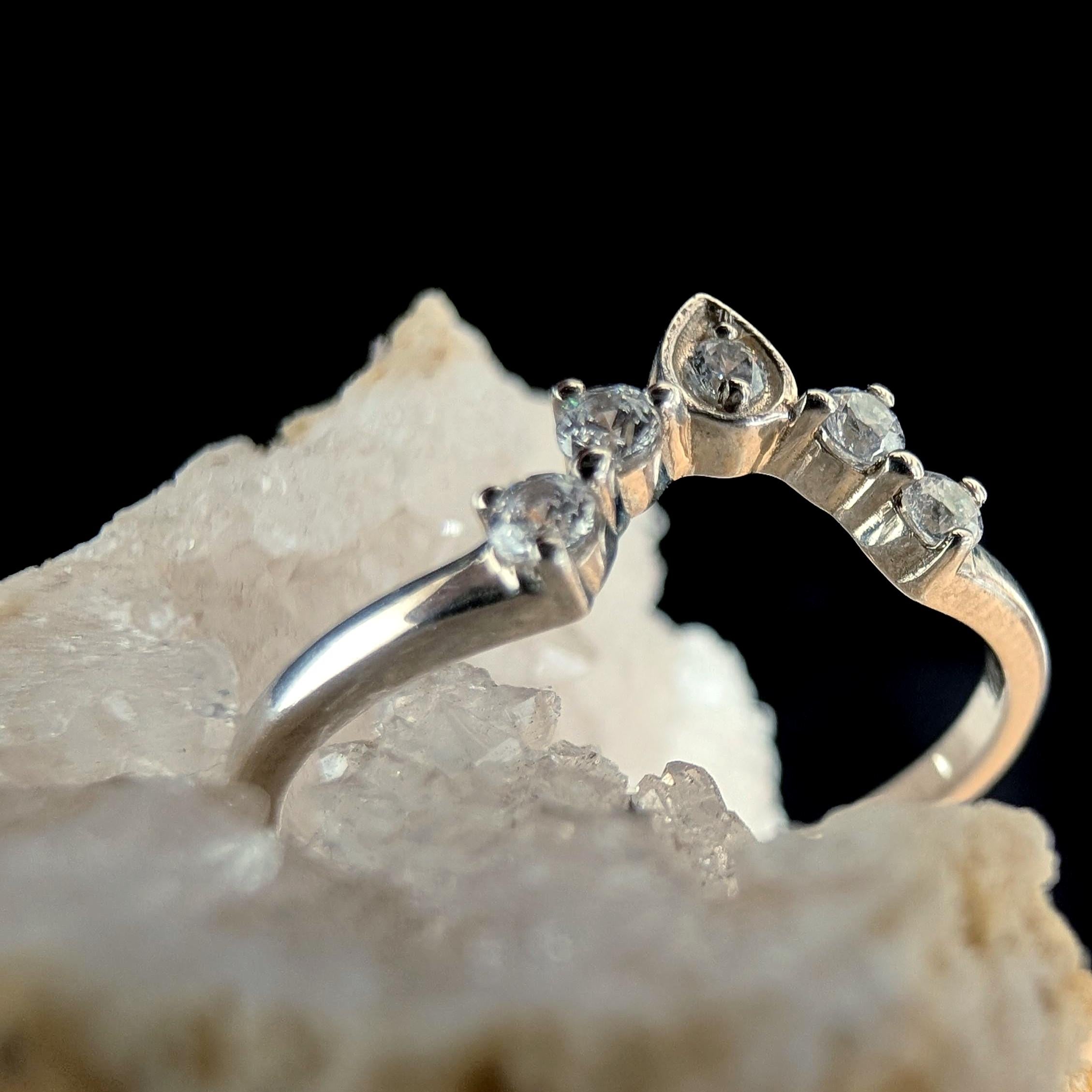 White topaz stacking enhancer ring | 925 Sterling Silver