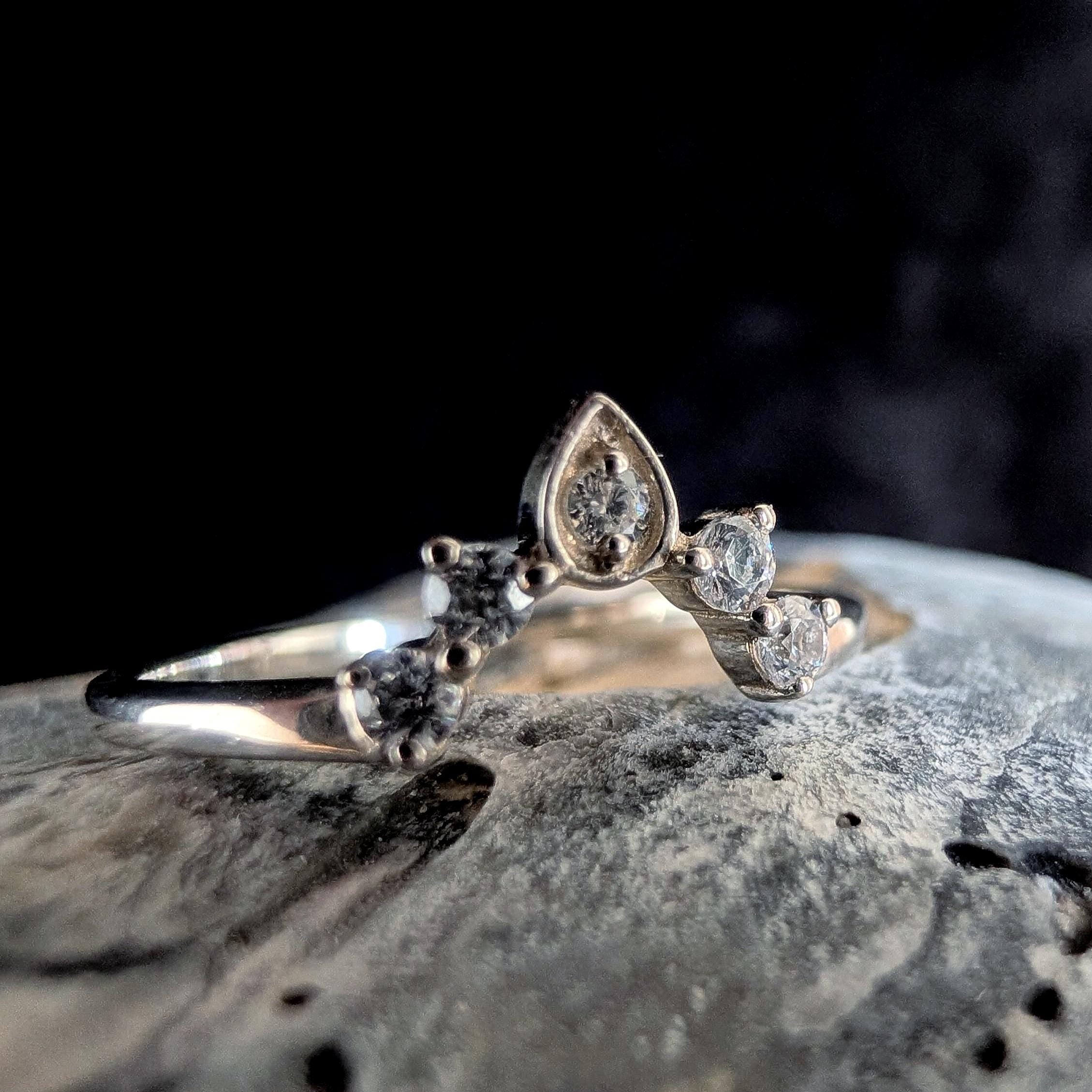 White topaz stacking enhancer ring | 925 Sterling Silver