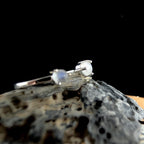 Dainty rainbow moonstone ring | 925 Sterling Silver