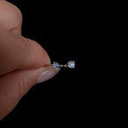 Dainty rainbow moonstone ring | 925 Sterling Silver