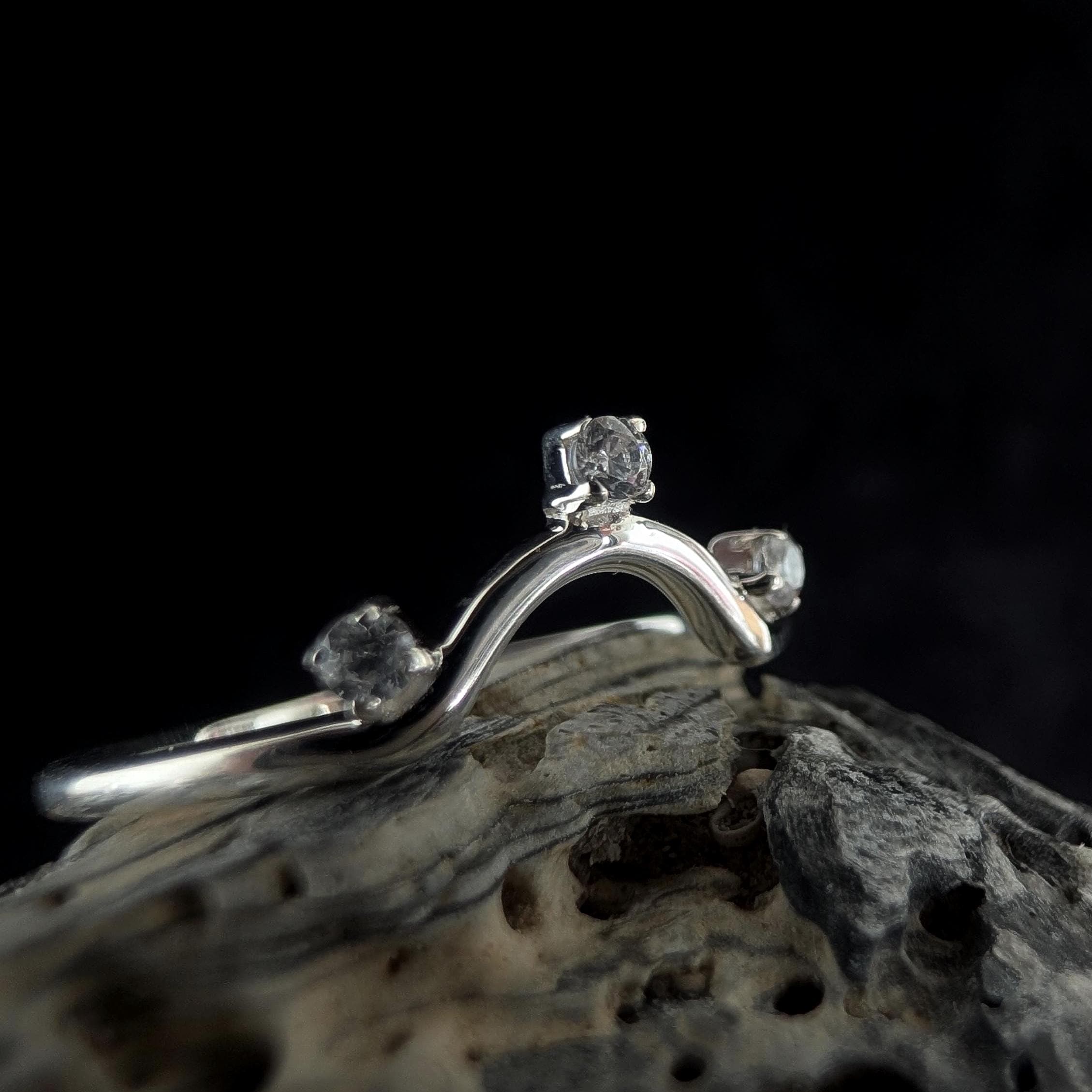 White topaz stacking enhancer ring | 925 Sterling Silver