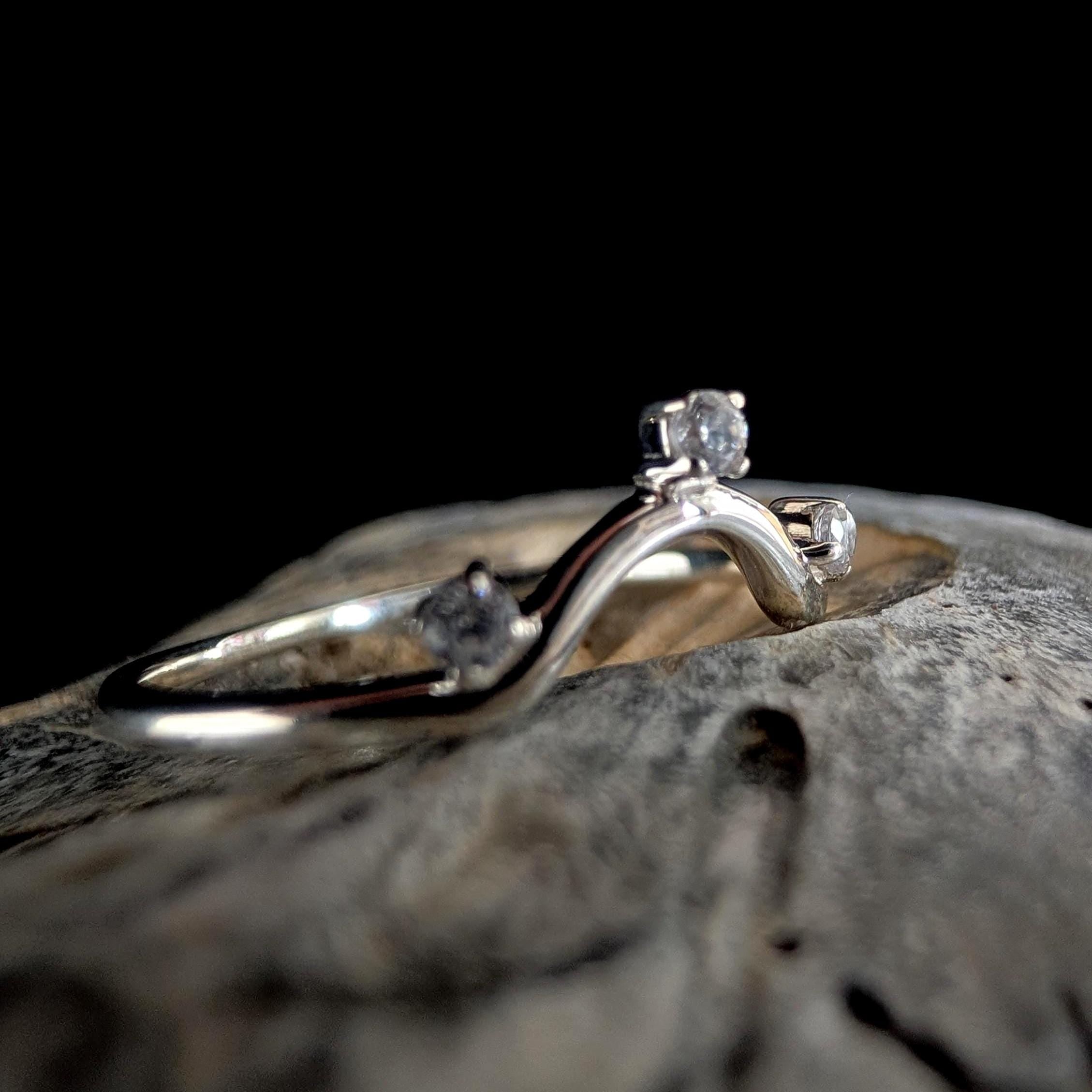 White topaz stacking enhancer ring | 925 Sterling Silver