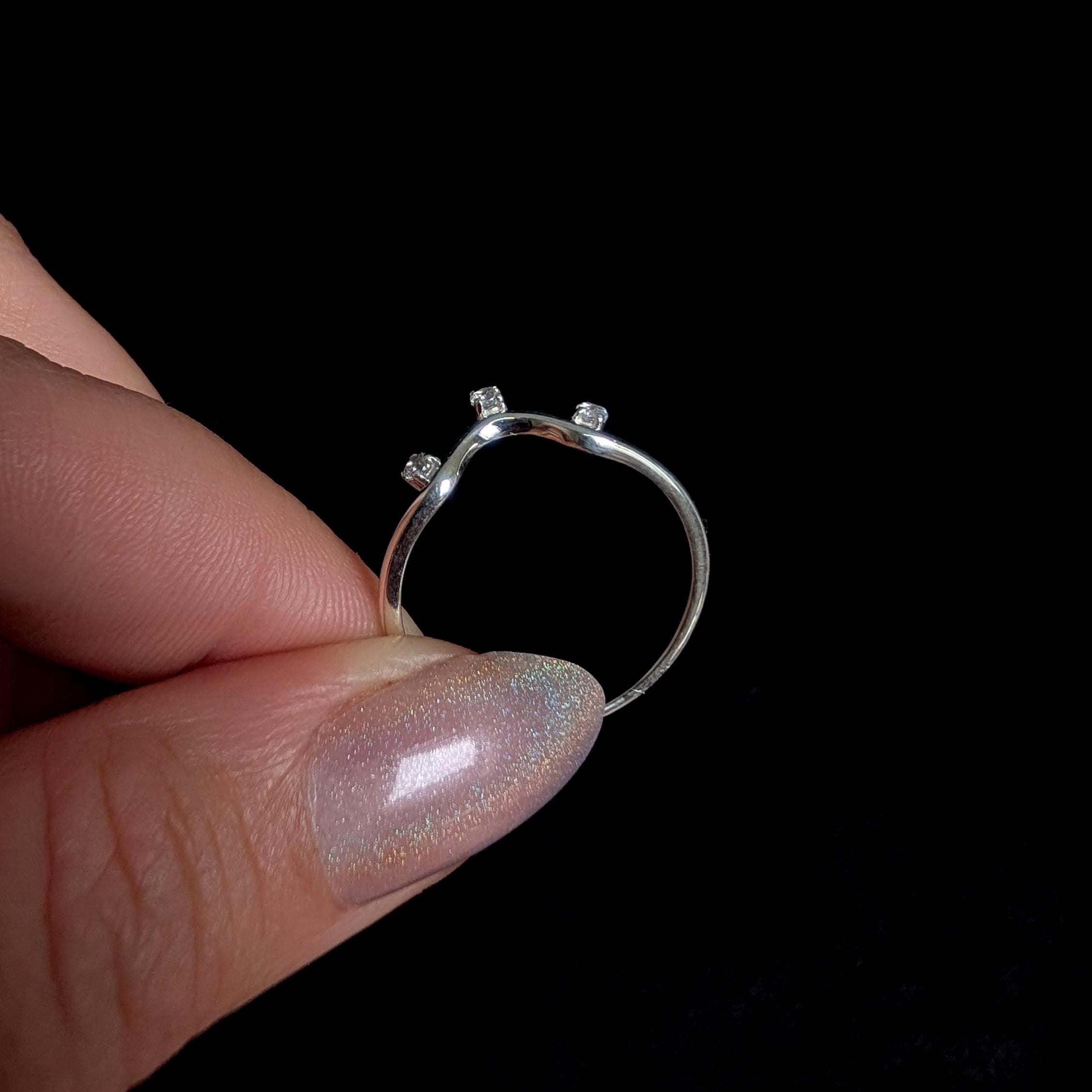 White topaz stacking enhancer ring | 925 Sterling Silver