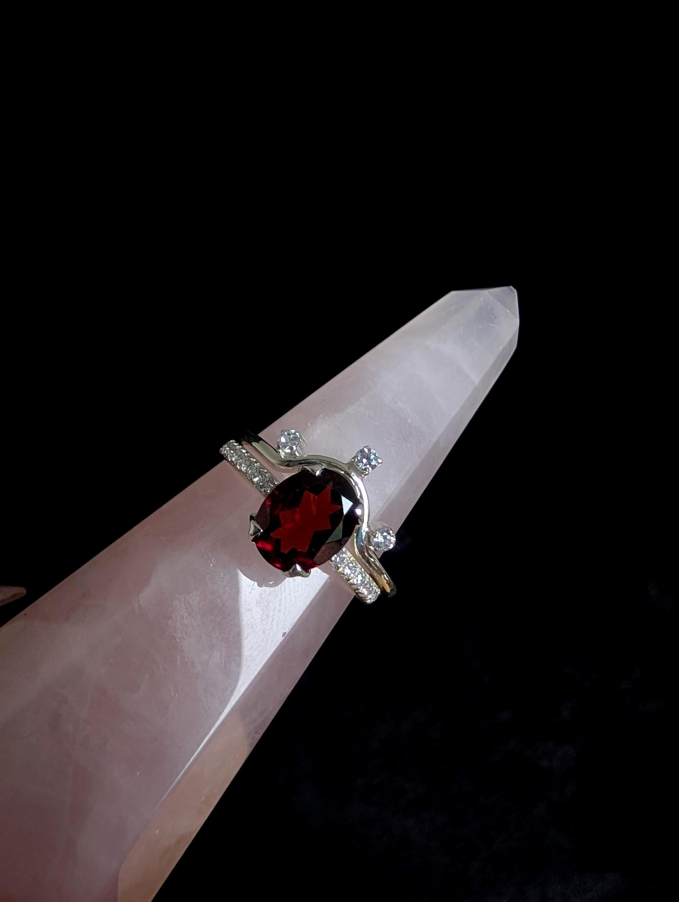 White topaz stacking enhancer ring | 925 Sterling Silver