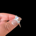 Statement rainbow moonstone & white topaz ring | 925 Sterling Silver