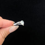 Statement rainbow moonstone & white topaz ring | 925 Sterling Silver