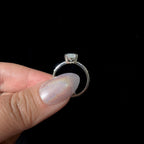 Large natural rainbow moonstone and white topaz ring | 925 Sterling Silver