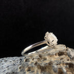 Statement rainbow moonstone & white topaz ring | 925 Sterling Silver