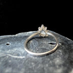 Statement rainbow moonstone & white topaz ring | 925 Sterling Silver