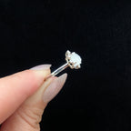 Statement rainbow moonstone & white topaz ring | 925 Sterling Silver